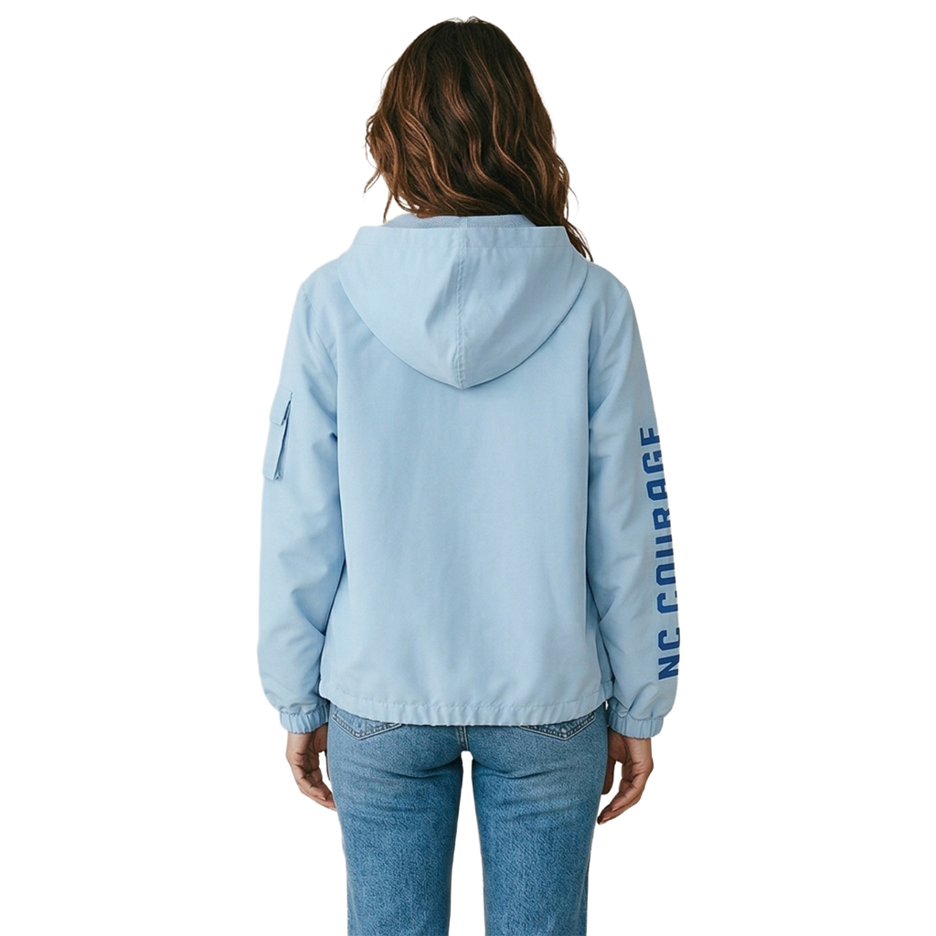 NC Courage Women's Light Blue Rain Resistant 1/4 Zip