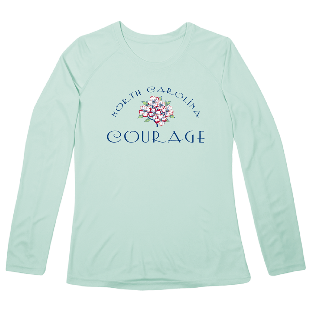 NC Courage Women's Dogwood Flowers UPF 50+ LS Tee