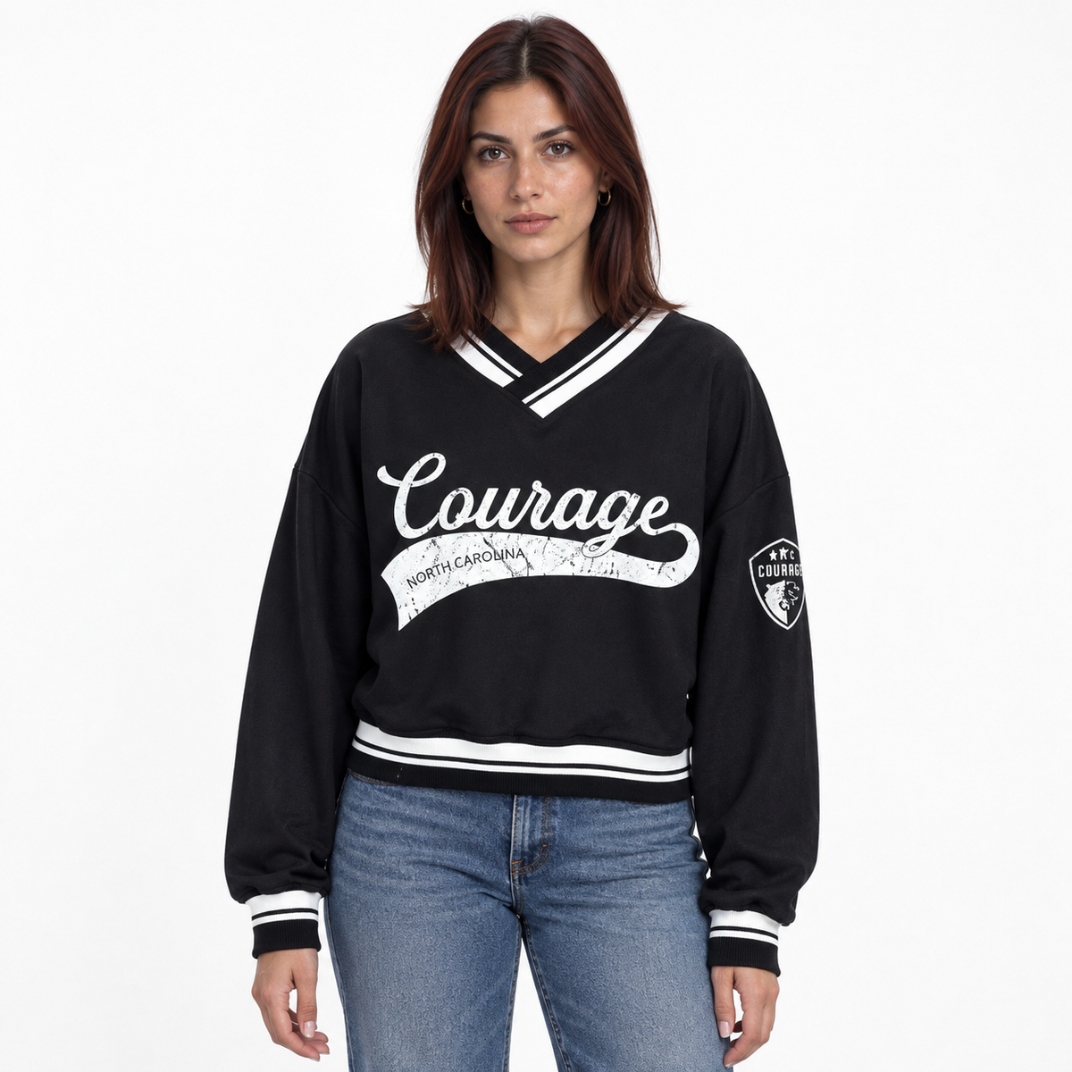 NC Courage Oversized V-Neck Pullover Windbreaker