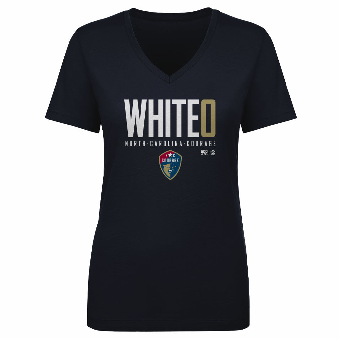 Madi White NC Courage Elite V-Neck Tee
