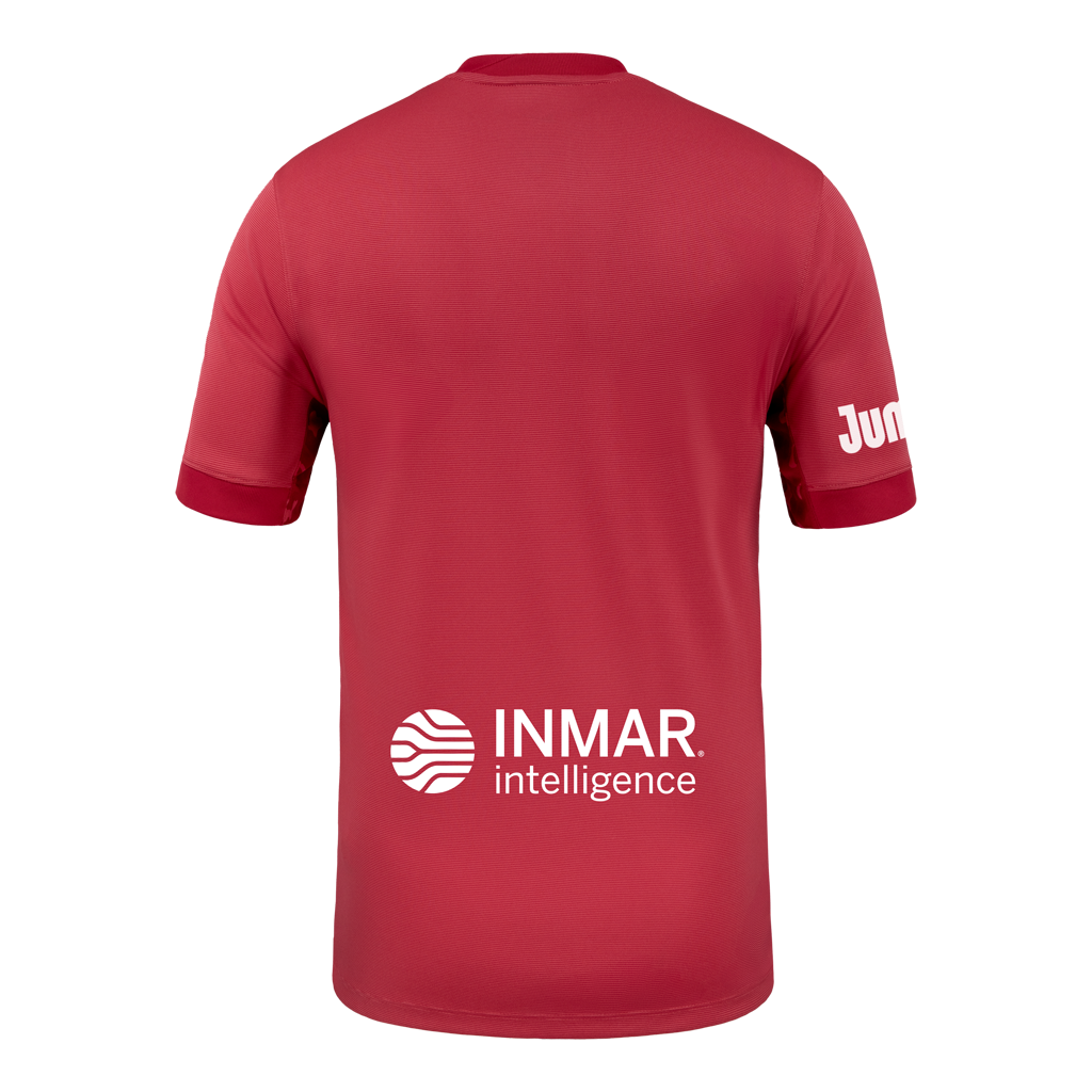 Pink sports jersey with Nike logo and 'Merz Aesthetics' branding on a white background