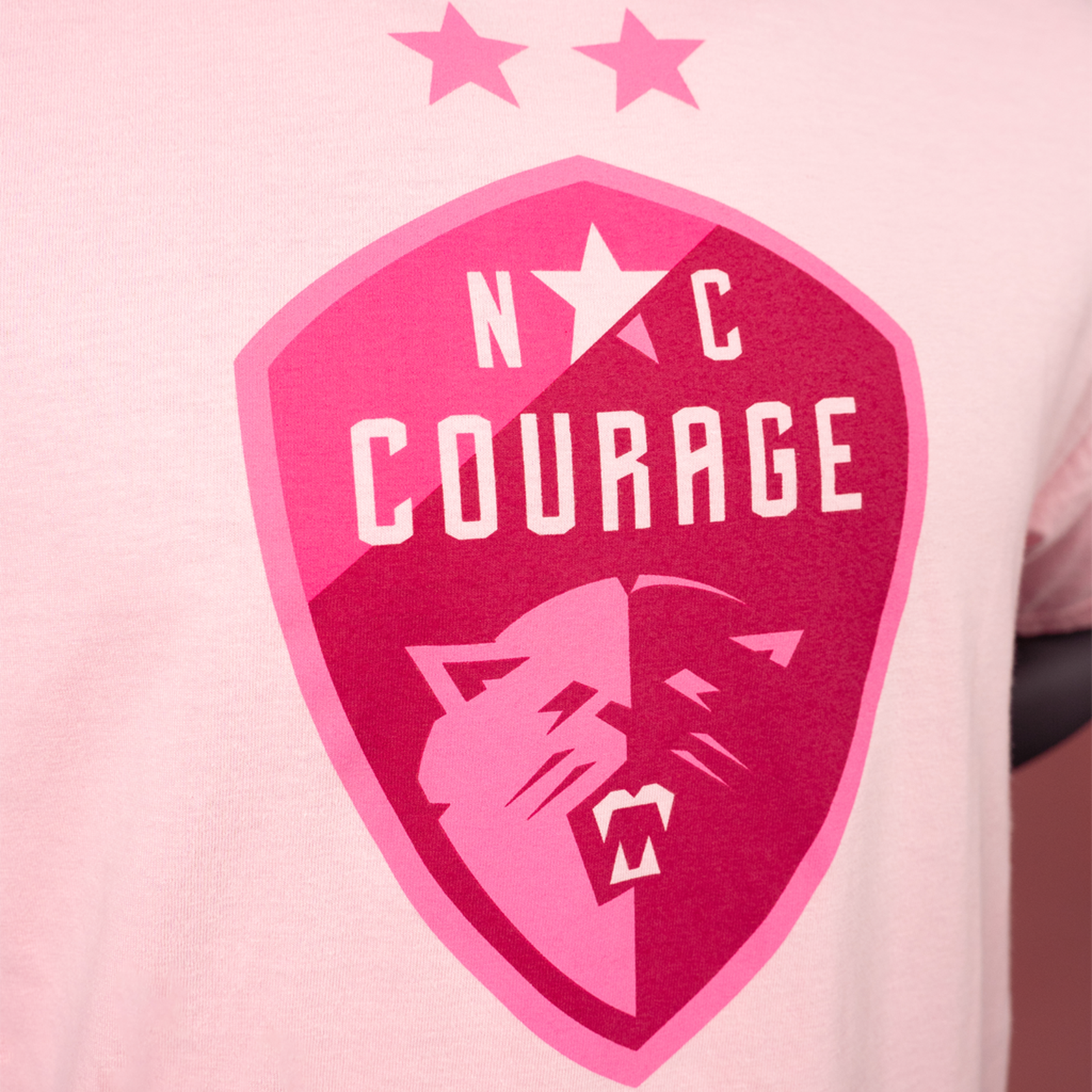 NC Courage Pink Crest Tee - Benefitting Kay Yow Cancer Fund