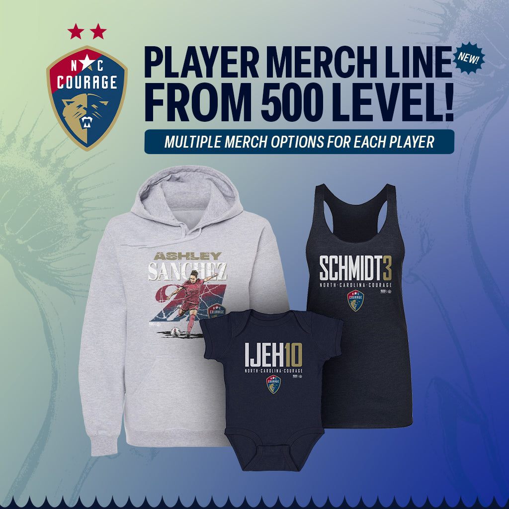 Shop player specific merch from 500 Level. There are multiple merch options for each player!