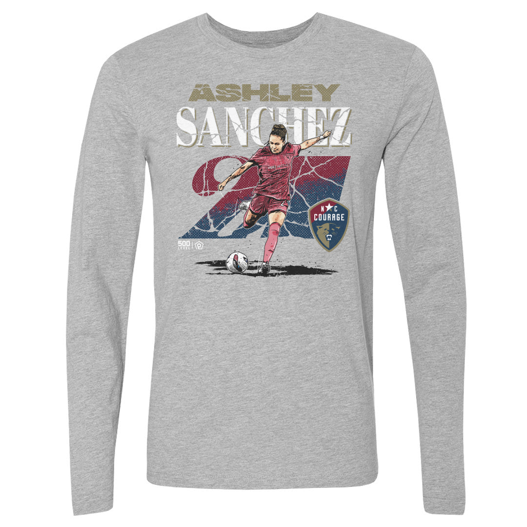 Ashley Sanchez NC Courage Cracked Number Long Sleeve Tee