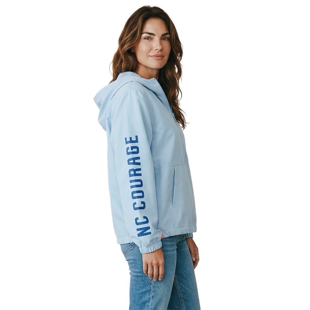 NC Courage Women's Light Blue Rain Resistant 1/4 Zip