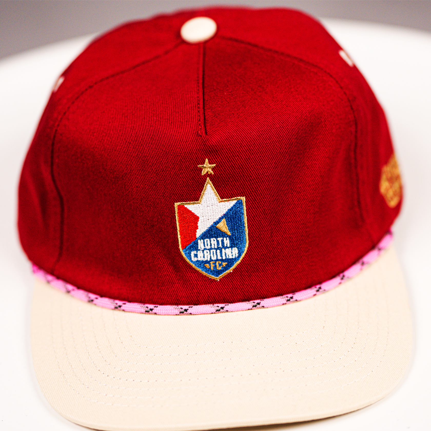 NCFC Maroon/Gold Leather Strapback Rope Hat