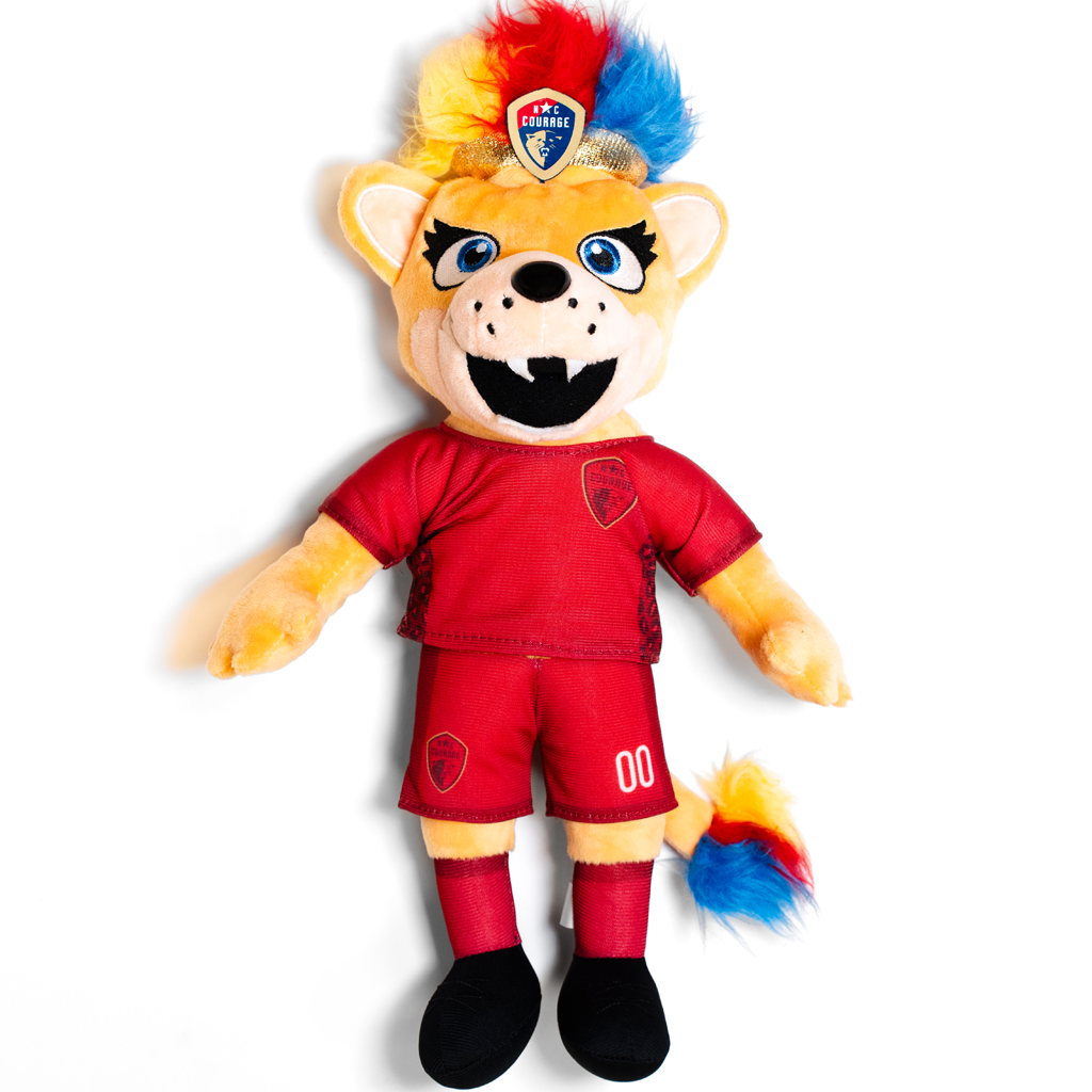 Roary plush doll from the front in the very berry pink kit. 