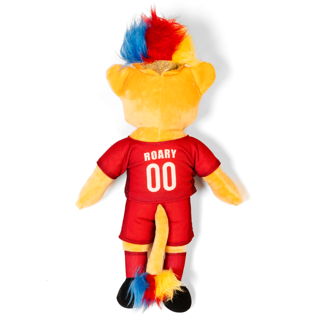 Roary plush doll in very berry pink kit from the back